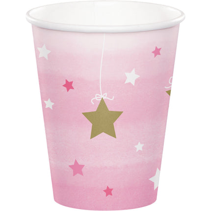 Vasos Rosas Estrellas 256ml 8ud