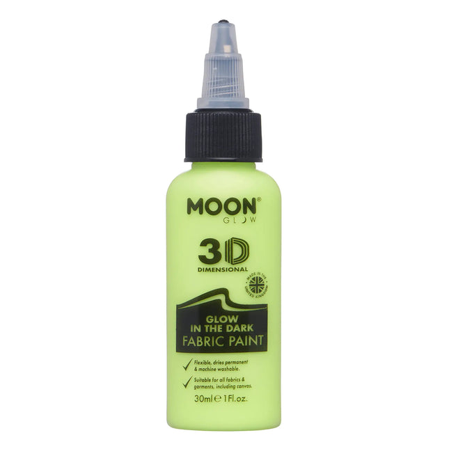 Moon Glow Pintura para Tela que Brilla en la Oscuridad Amarillo 30ml