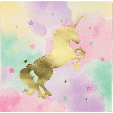 Servilletas Unicornio de Colores 33cm 16uds.