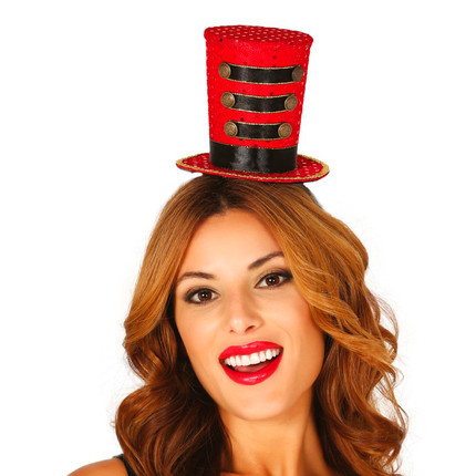 Diadema Majorette Mini Sombrero Rojo