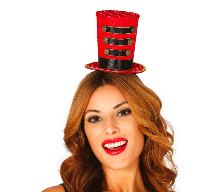 Diadema Majorette Mini Sombrero Rojo