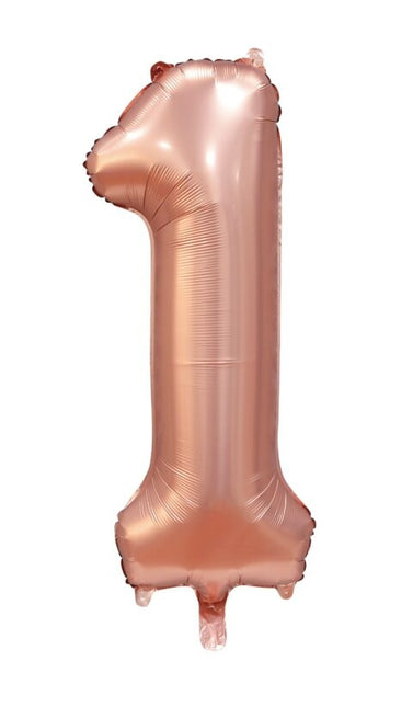 Globo Figura Oro Rosa 1 Año Brillo 86cm