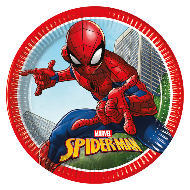 Spiderman Platos 23cm 8pcs