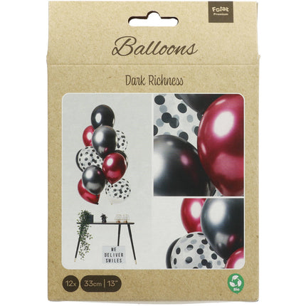 Juego Globos Negros 30cm 12pcs