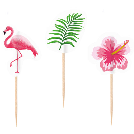 Palillos de cóctel Flamingo 7,5cm 20pcs