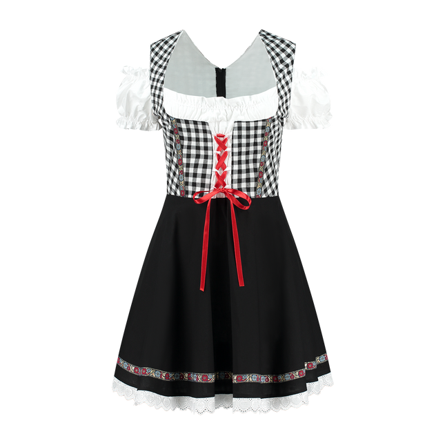 Oktoberfest Vestido Dirndl Oktoberfest Negro Blanco Señoras