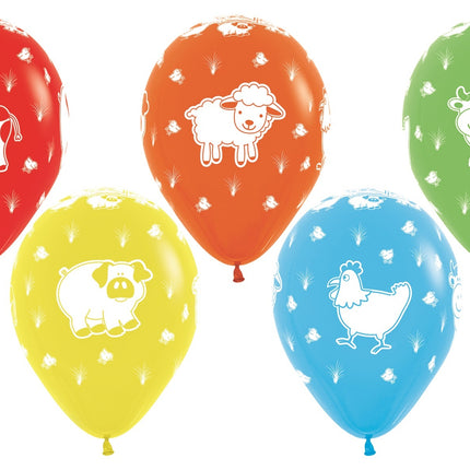 Globos Mezcla de Animales de Granja 30cm 25pcs