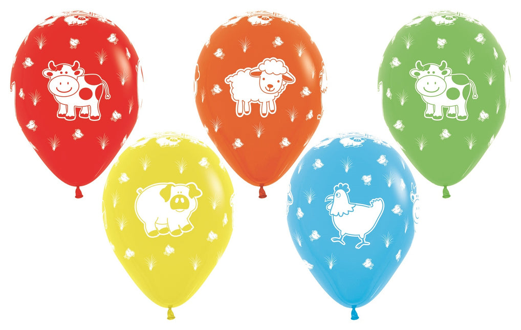 Globos Mezcla de Animales de Granja 30cm 25pcs