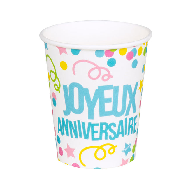 Tazas Joyeux Anniversaire 250ml 6uds.