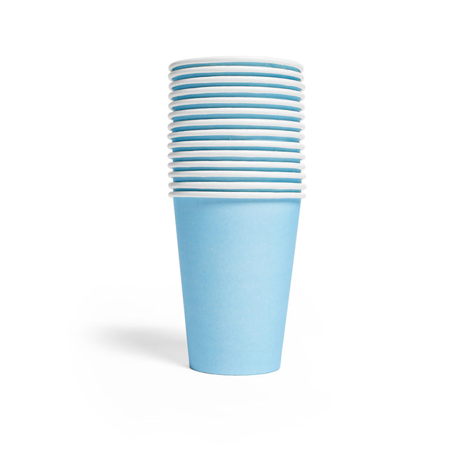 Vasos Azul Claro Papel 210ml 14uds.