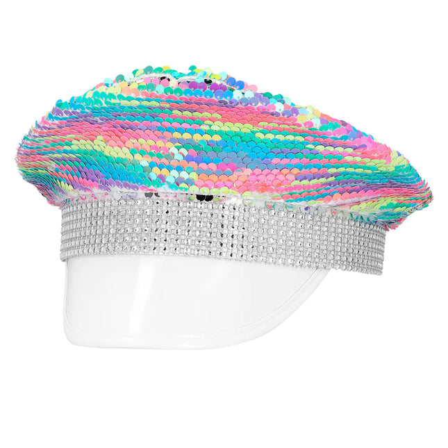 Gorra Arco Iris Purpurina