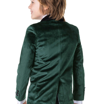 Blazer de terciopelo verde oscuro chico OppoSuits