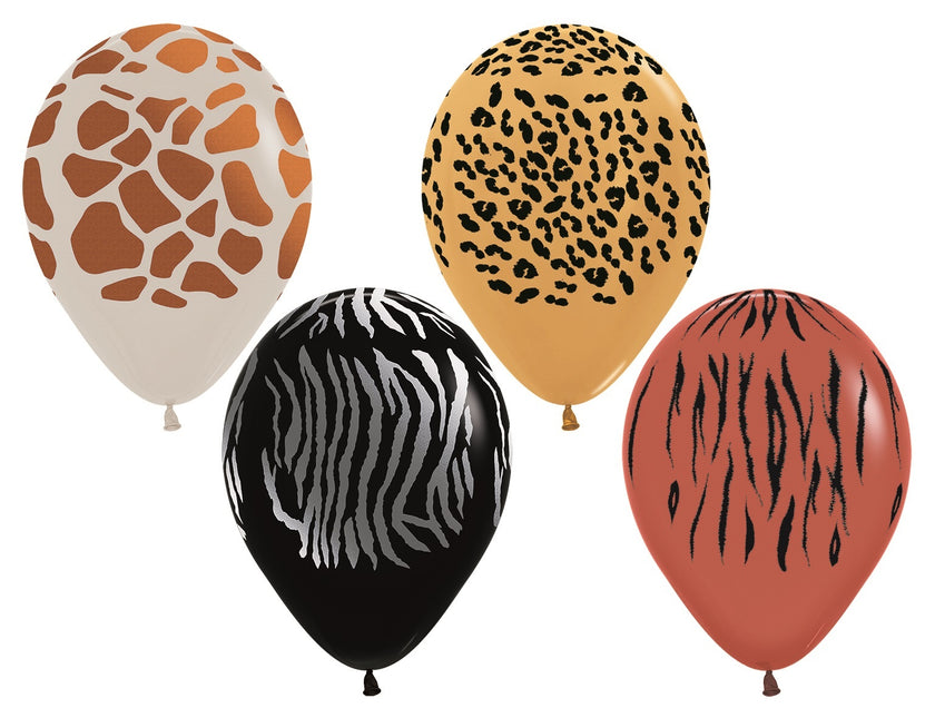 Globos Animal Print Tinta Metálica 30cm 25pcs