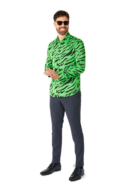 Camisa Verde Tigre Hombre OppoSuits