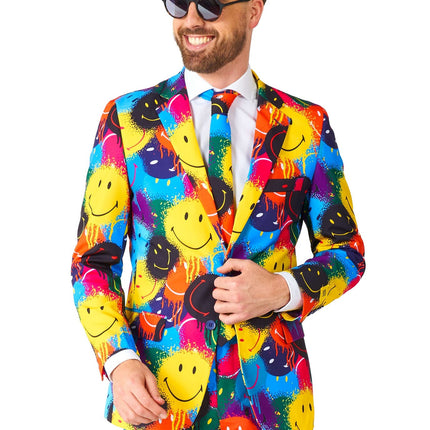 Traje de goteo sonriente para hombre OppoSuits