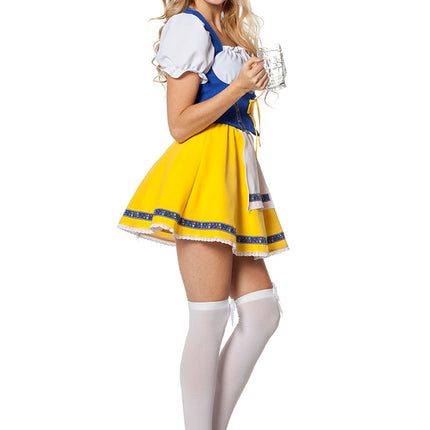 Vestido Dirndl Oktoberfest Amarillo Azul