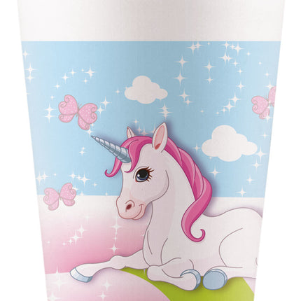 Vasos Unicornio Papel 200ml 8uds.