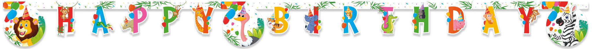 Animales de la Selva Feliz Cumpleaños Letterslinger