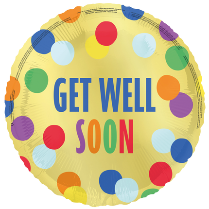 Globo de Helio de Colores "Get Well Soon" 45cm