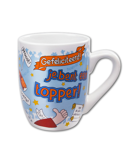 Taza Felicidades Topper 12cm