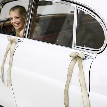 Set de Decoración de Coches Arcos de Arpillera para Bodas