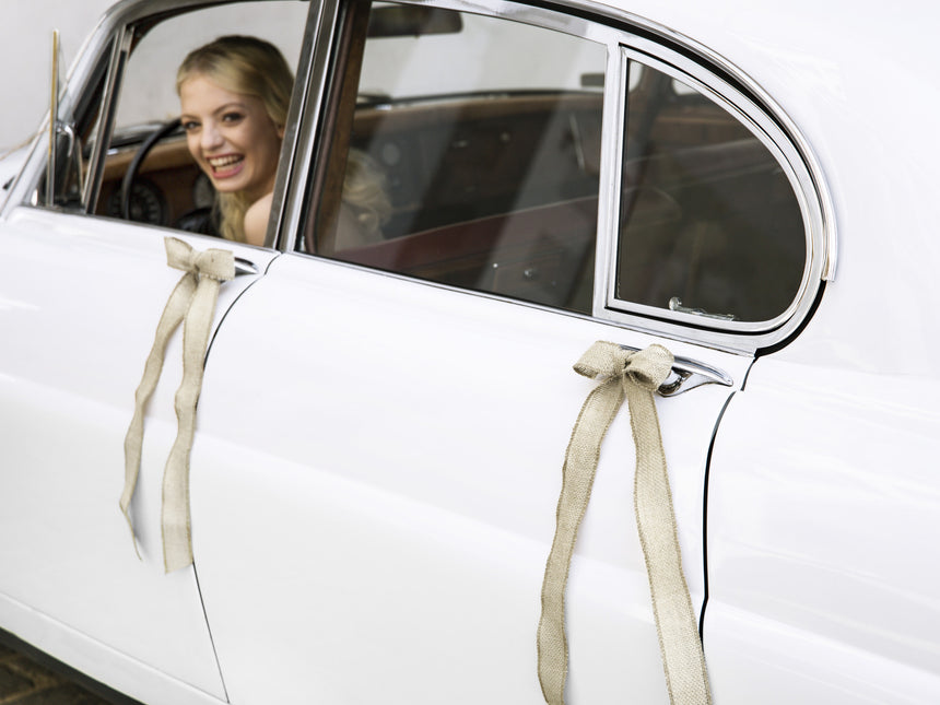 Set de Decoración de Coches Arcos de Arpillera para Bodas