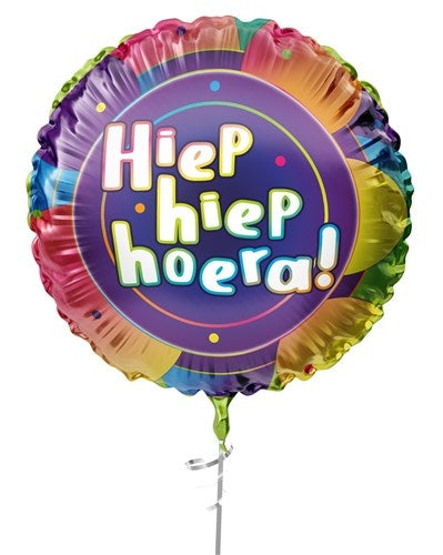 Hip Hip Hip Hooray Globo de Helio de Colores Vacío 45cm