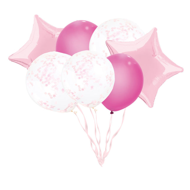 Globos Confeti Rosa Claro 40cm 6pcs