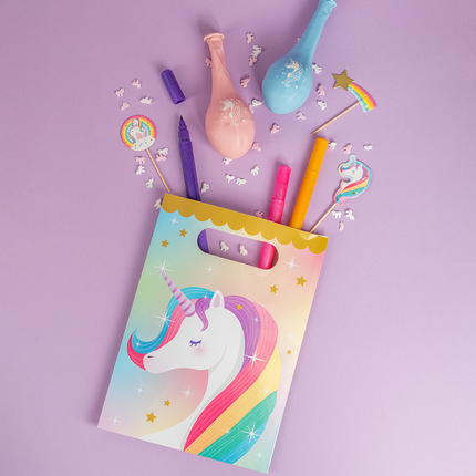 Unicornio Bolsas para compartir de colores 6 unidades