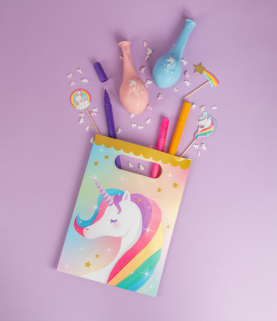 Unicornio Bolsas para compartir de colores 6 unidades