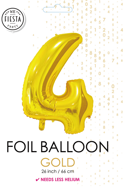 Globo de foil Figura 4 Oro 66cm