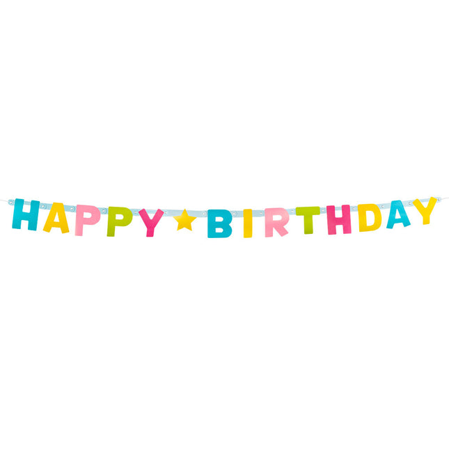 Guirnalda de letras de feliz cumpleaños de colores 1,5 m