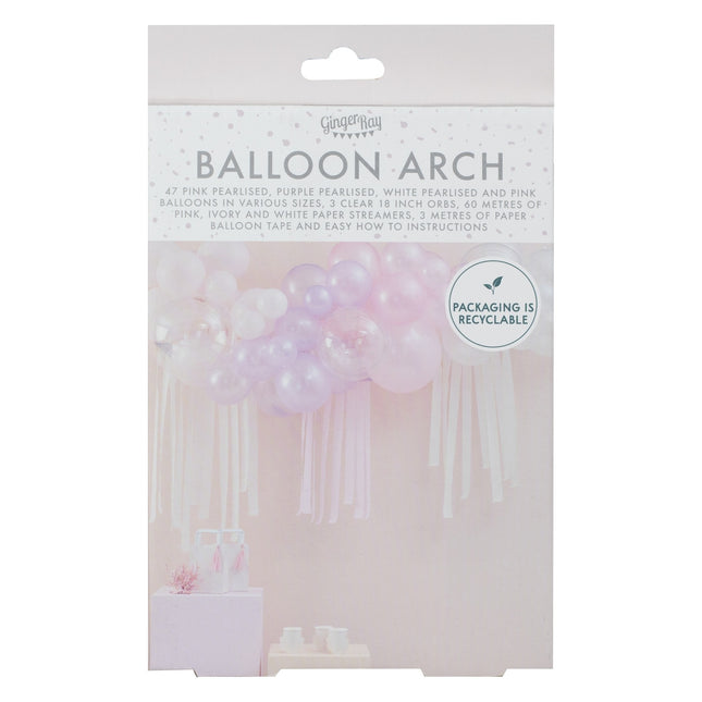 Arco de Globo Rosa Pastel Transparente DIY Set