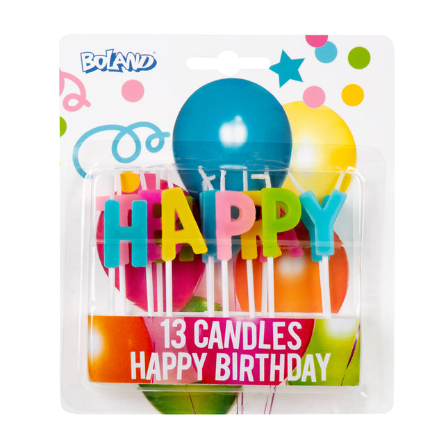 Velas Feliz Cumpleaños 13pcs