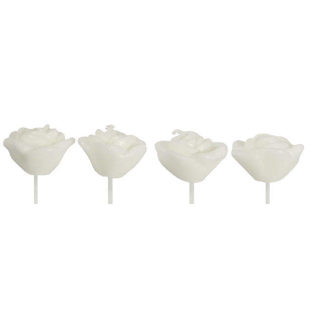 Velas Rosa Blanca 6cm 4pcs