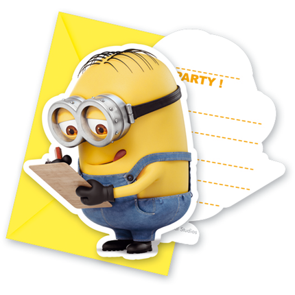 Invitaciones Minions 6pcs