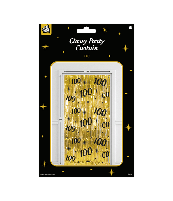 100 Años Cortina Puerta Oro Negro