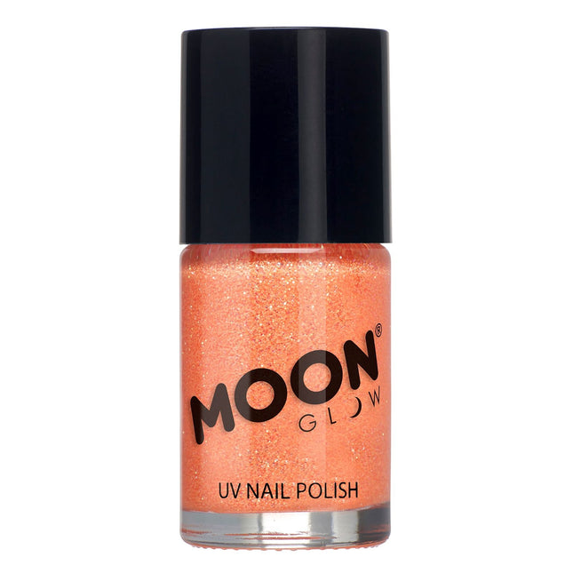 Esmalte de uñas con purpurina UV Moon Glow Neon Naranja 14ml