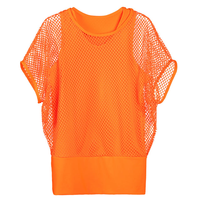 Top de rejilla para mujer Naranja M/L