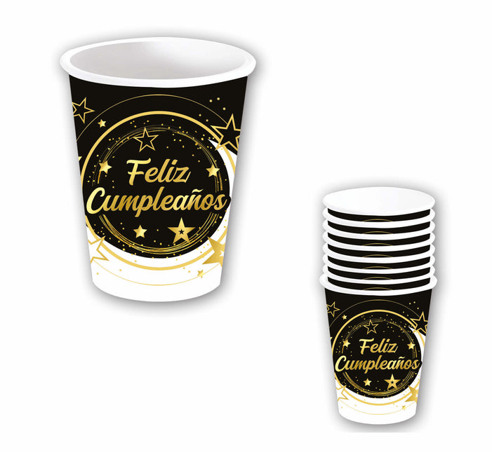 Vasos Joyeux Anniversaire Papel 240ml 6pcs