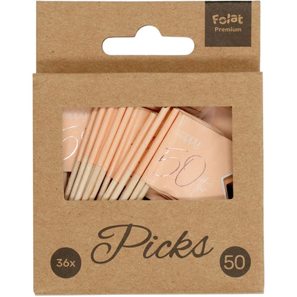 Pinzas 50 Años Oro Rosa 6,5cm 36pcs