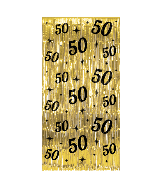 50 Años Cortina Puerta Oro Negro