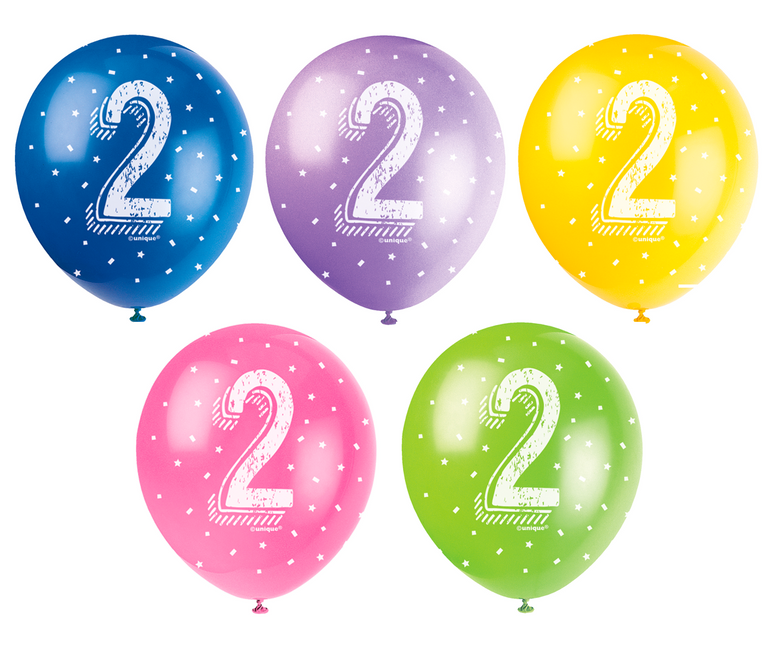 Globos 2 Años Confetti 30cm 5pcs