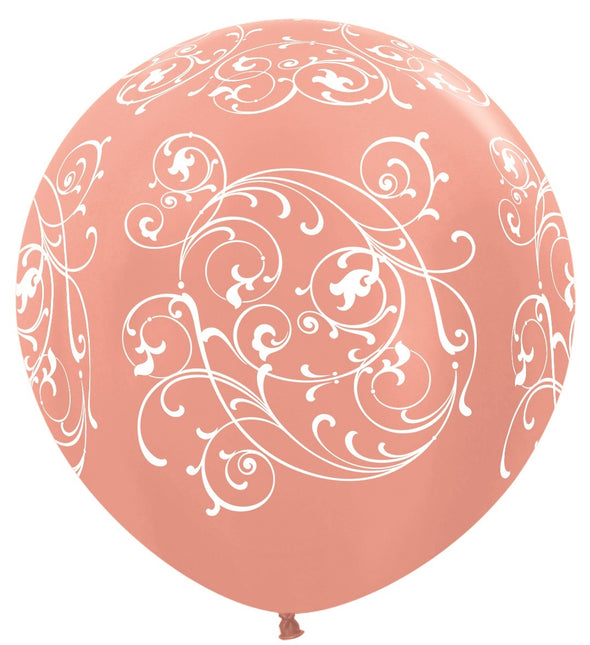 Globos Filigrana Metalizados Oro Rosa 91cm 2pcs