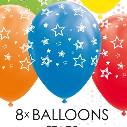 Globos de Estrellas de Colores 30.5cm 8pcs