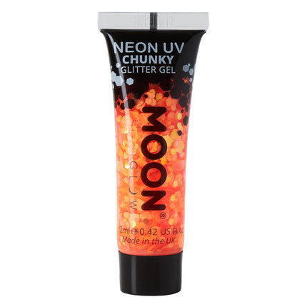 Moon Glow Neon UV Gel Brillo Grueso Naranja 12ml