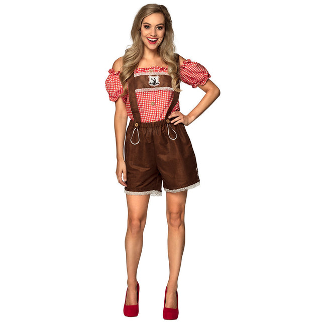 Lederhosen de mujer con blusa