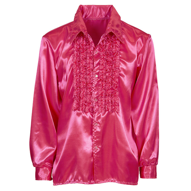 Blusa Disco 70S Rosa Hombre