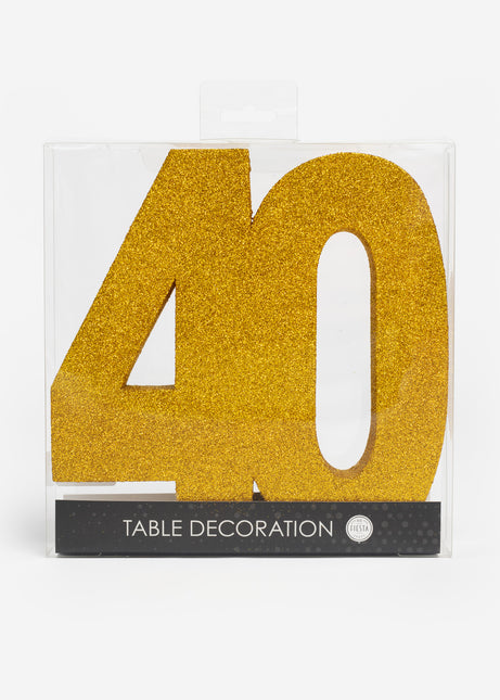 Figura Decoración Mesa Oro 40 Purpurina 20,5cm