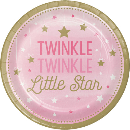 Platos Rosa Twinkle Twinkle Little Star 23cm 8pcs